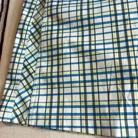 Nivo by Lanctot Golf Skirt with under shorts yellow and blue plaid size 10 skort - Picture 2 of 13